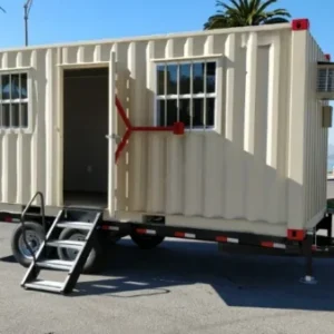 20ft-Mobile-Office-Container-With-Trailer 20ft Mobile Office Container with Trailer for Sale