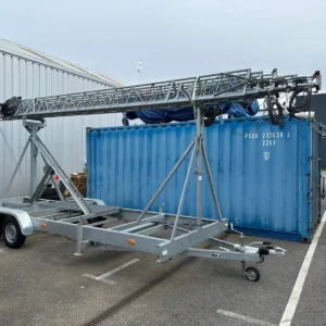 30m twin axle trailer masts like a Strumech Versatower, used once 20ft Used Shipping Container for Sale