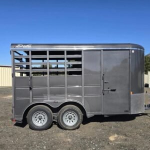 2026 Delta 6ft 8in x 14ft 500ES Combo Livestock Trailer - 2-Horse Slant Load